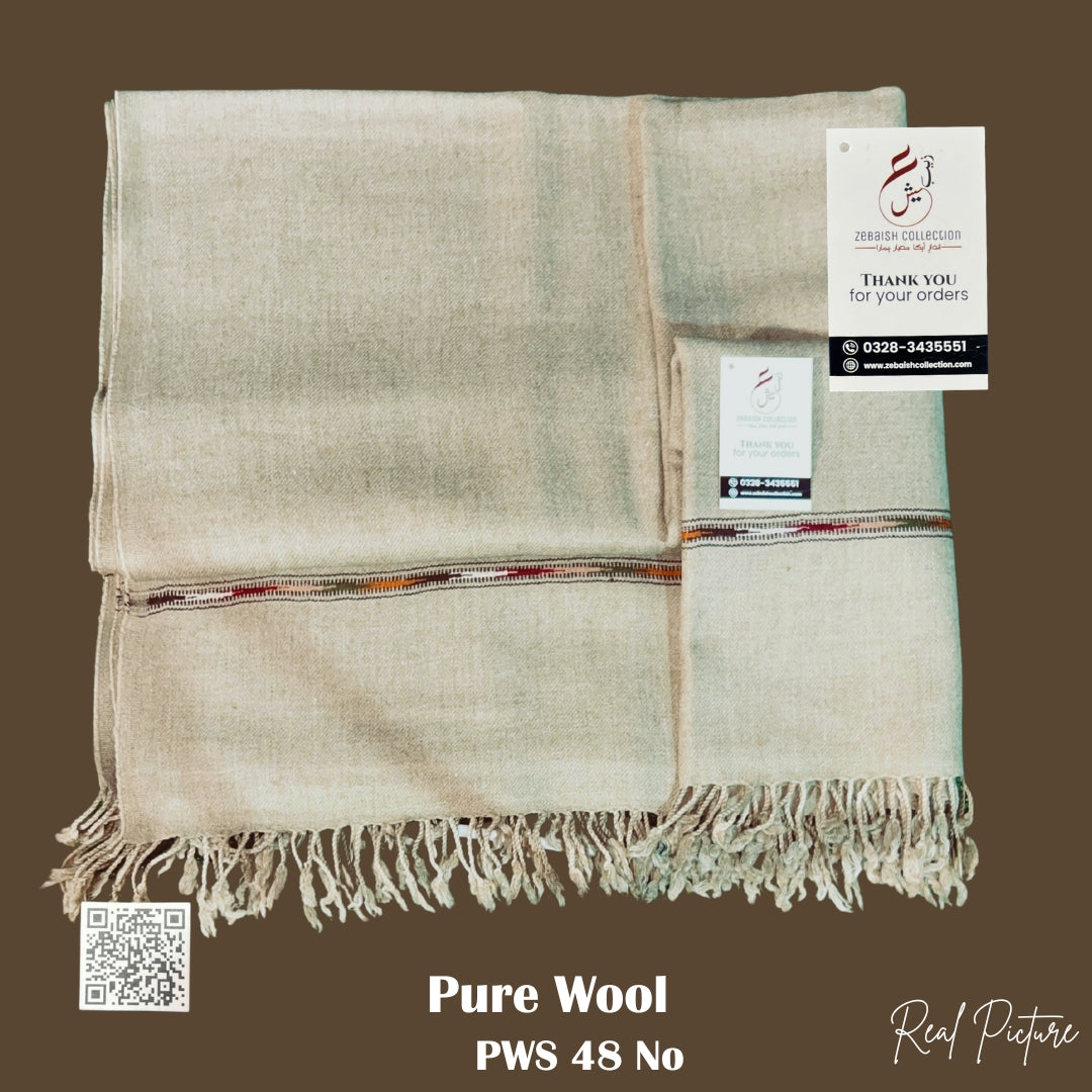 48 No Handmade Wool Shawl | Light Brown