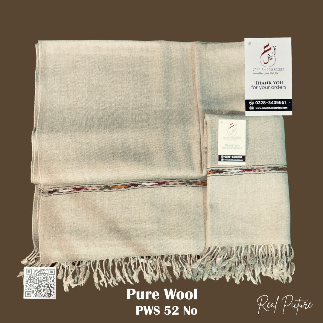 52 No Handmade Wool Shawl | Light Brown